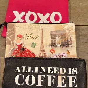 Set of three travel pouches